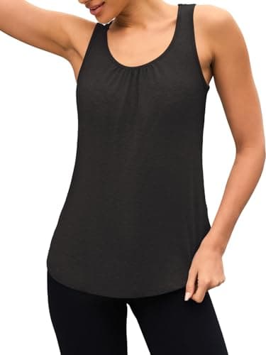 3rd hill Workout Tank Tops for Women Racerback Sleeveless Yoga Top Loose Fit Gym Shirt Running Athletic Tanks Black S - Thumbnail 4
