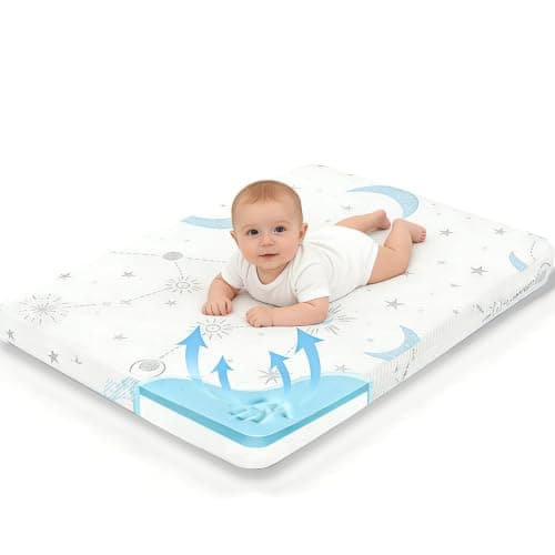 PanKers Pack and Play Mattress,Dual Sided Premium Memory Foam Pack N Play Mattresses for Baby 38"x26"x1.5" Breathable Mattress for Pack N Play with Washable Soft Cover - Image 1