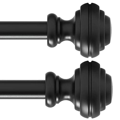 Curtain Rods for Windows 48-84 inch,3/4 inch Heavy Duty Adjustable Decorative Curtain Rod with Modern Finials,2 Pack Window Rods for Bedroom, Living Room,Patio and Kitchen - Image 1