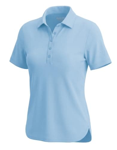 M MAELREG Womens Golf Shirt Short Sleeve Casual Lightweight Quick Dry Collared Tennis Polo Shirts for Women Sky Blue - Image 1