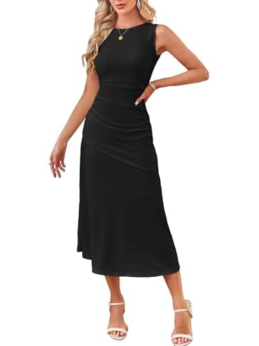 Kikibell Women's Formal Dresses Maxi Sleeveless Summer Beach Graduation Dress Elegant Classy Funeral Outfit Black X-Large - Image 1