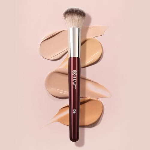 BK BEAUTY 106 ROUND FOUNDATION BRUSH – Dense Dome Shape for Liquid & Cream Foundation, Seamless Streak-Free Application, Multi-Use Face Makeup Tool - Thumbnail 6