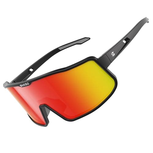 suoso Sports Cycling Glasses for Men: UV400 Polarized Wraparound Sunglasses for Women Running Riding Fishing Baseball TR90 - Image 1