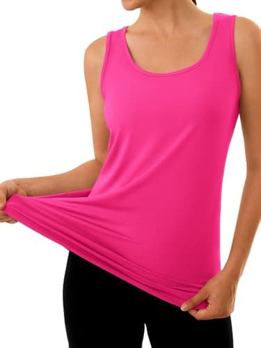3rd hill Women's Workout Tank Tops Racerback Quick Dry Sleeveless Shirt for Yoga Running Gym Loose Fit Athletic Tanks Rose Red L - Thumbnail 3