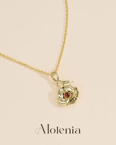 November Chrysanthemum Birth Flower Birthstone Necklace for Women: 14K Gold 925 Sterling Silver November Birth Month Floral Pendant Dainty Cute Jewelry for Her Mom Wife Daughter Birthday Gifts - Thumbnail 4