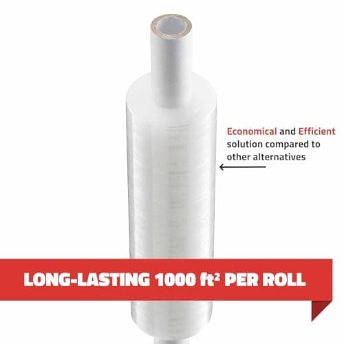 Stretch Wrap with Handle Industrial Strength 4 Pack 11" x 1000 Ft 60 Gauge Thick Shrink Wrap Roll for Moving Supplies, Furniture, Pallets, Plastic Wrap for Packing, Heavy Duty Stretch Film - Thumbnail 4