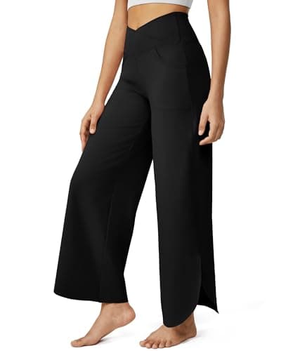 G4Free Yoga Pants Women Wide Leg Lounge Pants with Pockets Loose Comfy Workout Casual Pajama Bottoms(Black,XXL,Tall) - Image 1