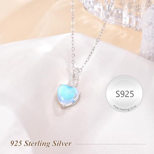 925 Sterling Silver Moonstone Necklace New Beginnings, Senior Gifts for Girls 2026, Moonstone Jewelry June Birthstone Necklace for Women, Inspirational Graduation Gifts for Best Friend Sister Daughter Birthday Gifts Ideas - Thumbnail 4