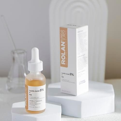 ROLANYIN Lactic Acid 5% + HA Facial Serum for Exfoliating Deep Hydration and Smoothing Skin Texture Nourishing Anti Aging Pore Minimizing Benefits Skin Care - Thumbnail 3