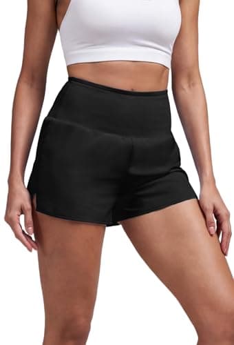 Alaroo Womens Athletic Shorts High Waisted Liner Running Shorts for Tennis Workout Gym Track Yoga with Pockets 2026 Black S