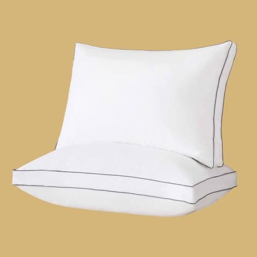 INSPIRE CRAFTER Goose Down Pillows for Neck Pain,Perfect Balance of Softness and Support,Relief for Side, Back and Stomach Sleeper,Hotel Collection Down Pillows,Gusseted Pillow Standard Size Set of 2