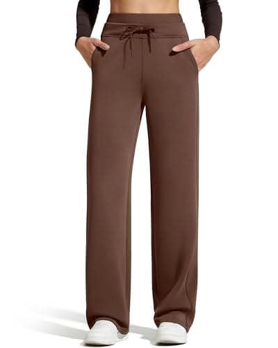 G4Free Trouser Pants for Women Drawstring Track Pants Comfort Workout Lounge High Waisted Sweatpants with Pockets(Dark Coffee,S,Regular) - Image 1