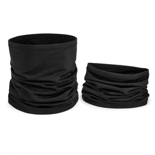 2 Pack Cooling Neck Gaiter Face Mask for Men Women, UPF 50+ Sun Protection Neck Gaiters, Breathable Summer Bandana Face Cover for Fishing Hiking Running Working, Black - Image 1