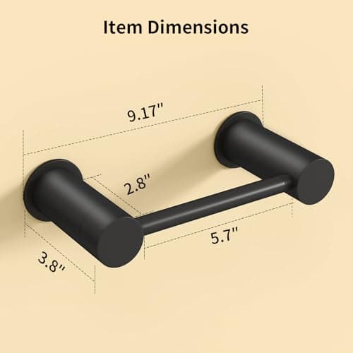 YUMORE Toilet Paper Holder Wall Mounted, Springless Pivoting Bathroom Tissue Holder, Easy One-Hand Reload No Spring Needed, Matte Black Modern Bathroom Hardware Accessories - Thumbnail 4