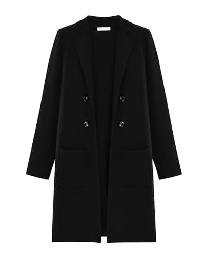 KIRUNDO Cardigan Sweaters for Women 2026 Fall Open Front Knit Sweater Jackets Business Casual Long Coatigan Winter Clothing(Black, X-Large) - Image 1