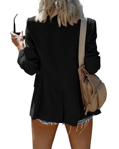 KIRUNDO Blazers for Women Casual Long Sleeve Lapel Button Open Front Suit Jackets Ladies Blazer Business Clothes 2026 Work Office Outfits(Black, X-Large) - Thumbnail 2