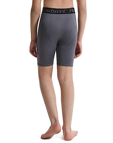 Roadbox Youth Boys Compression Shorts - Performance Athletic Base Layers Workout Running Shorts for Boys, Kids Compression Underwear with Side Pockets - Thumbnail 3