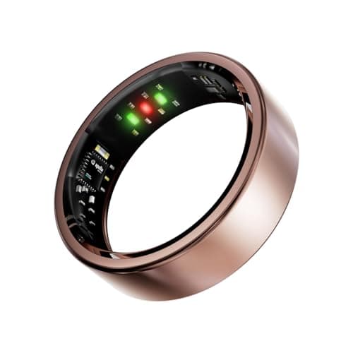 Vic Ring, Ultra-Light Titanium Smart Ring, 7-Day Battery Life, Fitness/Sleep/Stress Tracker for Women & Men, No APP Subscription Fees, IP68 Waterproof, iOS & Android Compatible (Rose Gold, 9)