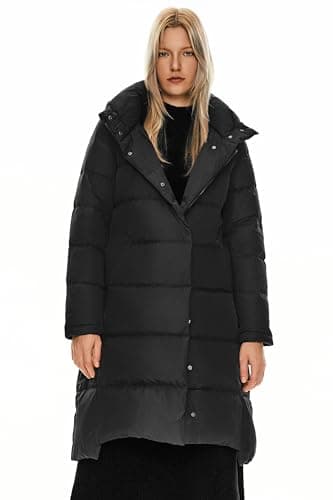 Orolay Women's Hooded Down Jacket Long Winter Coat Stand Collar Puffer Jacket Jet Black XS - Image 1
