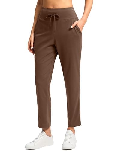 G Gradual Womens Pants High Waisted Golf Pants 2 Deep Pockets 7/8 Ankle Joggers for Athletic Travel Casual Lounge Work, Brown, XX-Large - Image 1