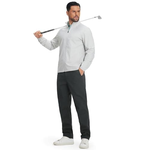 M MAELREG Men's Golf Pants 30"/32"/34" Insulated Warm Water Resistant 4-Way Stretch Fleece Lined Pants Men for Work Travel Grey - Thumbnail 4