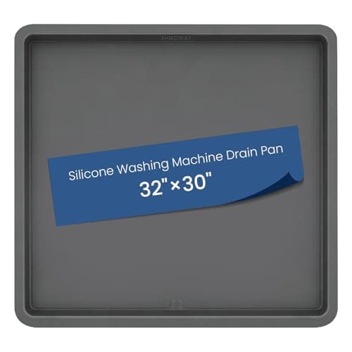 XHIKOWAT 33 X 30 inch Large Thickened Silicone Washing Machine Drain Pan with 1-1/5" Raised Edge, Leak Protection Anti-Vibration Non-Slip Washing Machine Tray for Washer Dryer Other Appliances - Image 1