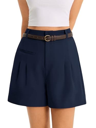 Cicy Bell Womens Wide Leg Dressy Shorts Casual Summer High Waisted Tailored Work Suits Shorts Navy - Image 1