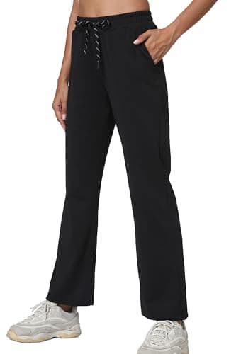 XINGPAOZHE Womens Sweatpants with Pockets - Lightweight Athletic Workout Joggers for Women Lounge Casual Track Travel Pant(Dark Black,M) - Image 1