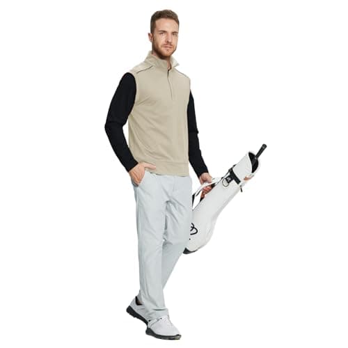 Rouen 1/4 Zip Pullover Mens Golf Vest Athletic Dry Fit Soft Casual Breathable Performance Print Golf Vests For Men - Thumbnail 2