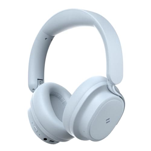 havit Noise Cancelling Headphones Over Ear, Wireless Bluetooth Headphones with 132H Playtime, Fast Charge 5 Min=5H, Foldable, Dual Device, with Mic for Travel Work Office, Blue