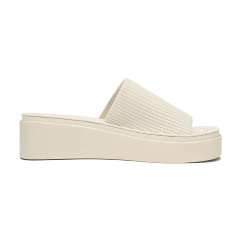Athlefit Women's Slip On Platform Sandals Comfortable Open Toe Flatform Chunky Beige Sandals Size 10 - Thumbnail 6