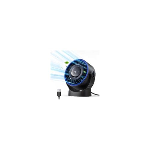 SWEETFULL USB Small Desk Fan - 5 Inch Mini Personal Desktop Fan, 4 Speeds Cooling Strong Airflow, 360° Adjustable Tilt, Quiet Portable Table Fans for Bedroom, Home, Office, Travel & Cruise, Black