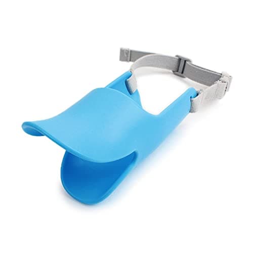 NACOCO Anti Bite Duck Mouth Shape Dog Mouth Covers Anti-Called Muzzle Masks Pet Mouth Set Bite-Proof Silicone Material (Blue, S)