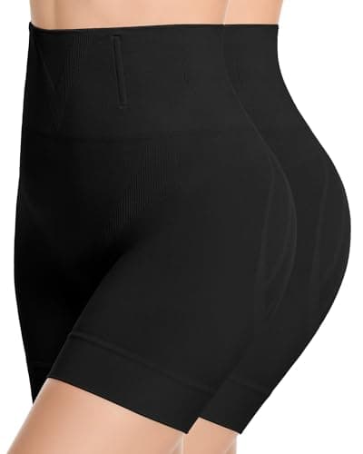 ForeverShaper Tummy Control Shapewear for Women, Seamless Shapewear Thigh Slimmers for Under Dresses, Mid-Waist Girdle Body Shaper Shorts
