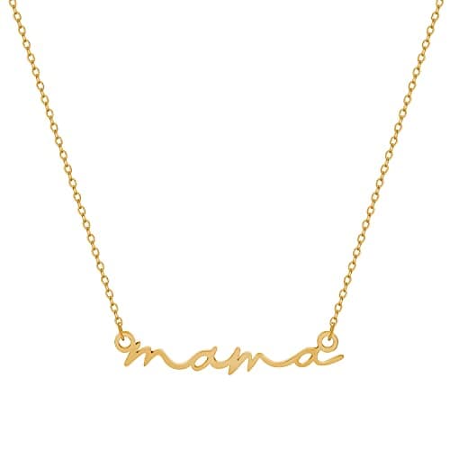SLOONG Mama Necklaces for Women, Gifts for Mother, 14K Gold Plated Dainty Mother Matching Gift Non Tarnish Jewelry, Gifts for New Mom - Thumbnail 6