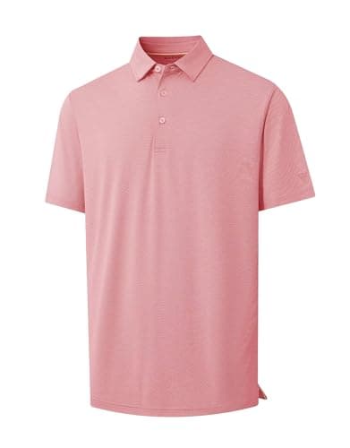 M MAELREG Mens Golf Shirts Short Sleeve Dry Fit Moisture Wicking Lightweight Sports Jacquard Polo T Shirts for Men - Image 1