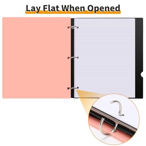 LETVPVOW 4 Pcs 360° Pivotable 3 Ring Binder, Soft 1 inch Binders 3 Ring, Flexible Thin Soft Three Ring Binder Fits 8.5" x 11", for Home, School and Office-Blue, Green, Pink, Purple - Thumbnail 2