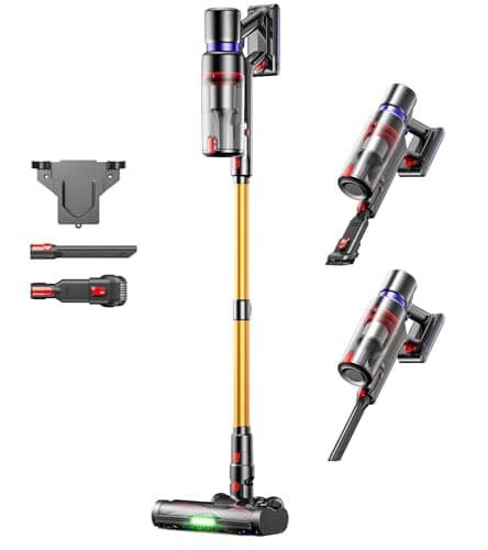 TVTAU Cordless Vacuum Cleaner,600W 50KPA 70Mins Runtime for Home, Self-Standing Stick Vacuum with LED Display, Anti-Tangle, 8-in-1 Lightweight Vacuum for Pet Hair, Carpet, Hard Floor