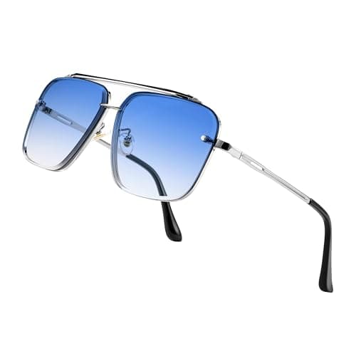 FEISEDY Sunglasses, Fashion Square Pilot Sunglasses, Vintage Metal Gradient Glasses for Men and Women, B4104 - Image 1