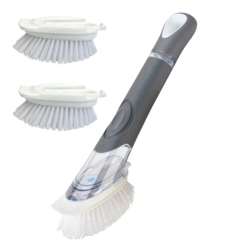 CELOX Dish Brush with Soap Dispenser, 1 Dish Wand & 3 Dish Brush Refill Heads
