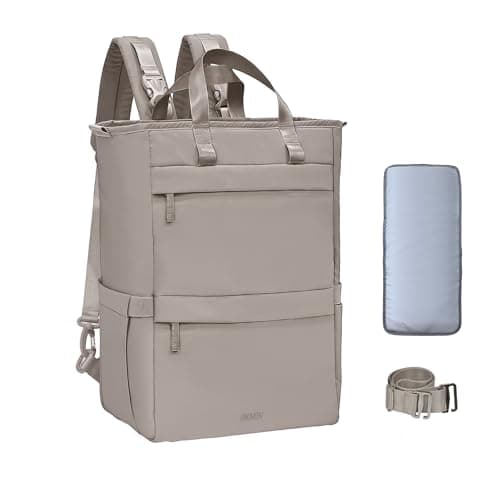 Allovely Diaper Bag with Changing Pad, Featherlight Baby Bag Backpack, Multi-Function Travel Diaper Bag Backpack with Fast-Access Back Zipper (Grayish Brown) - Image 1