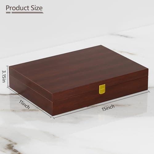 Solid Walnut Silverware Storage Box,Silverware Chest Case for Flatware - Thumbnail 6