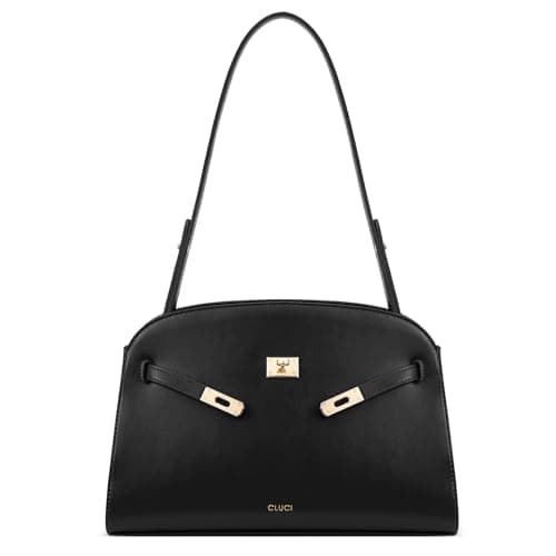 CLUCI Purses for Women, Water Repellent Shoulder Handbags with 2 Adjustable Straps, Vegan Leather Crossbody Bag Black - Image 1