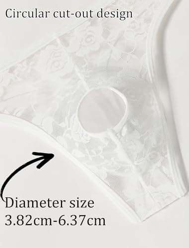 Avidlove Mens Lace Underwear Briefs Open Front Panties Low Rise Sexy Bikini Briefs Underwear 1-3 Pack White - Thumbnail 2