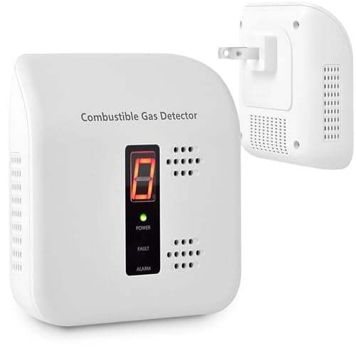 Plug-in Natural & Propane Gas Detector with Digital Display, Indoor Gas Monitoring Device for Methane Leak Awareness in Home, Kitchen, RV & Apartment, White - Image 1