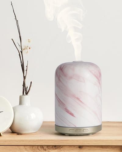 Onaboviva Essential Oil Diffuser - 2.4MHz Ultrasonic Ceramic Diffuser for Home, 120ml, Pulse&Continuous Mist, Bright/Dim/Breathing Lighting, Waterless Auto-Off, Aromatherapy Diffuser with USB Cable - Image 1