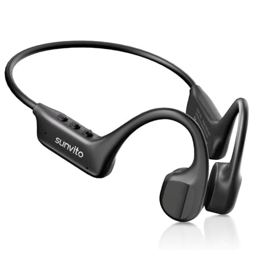 sunvito Bone Conduction Headphones, Open Ear Bluetooth 6.1 Sports Headset with Mic, IPX7 Waterproof Running Headphones with 10H Playtime, Lightweight Comfortable Earphones for Workout, Gym, Black - Image 1