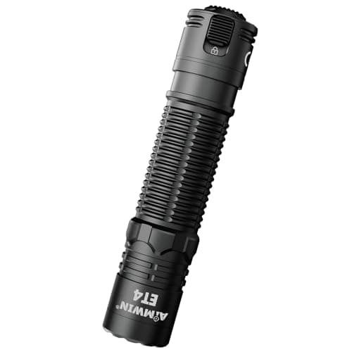 AIMWIN ET4 EDC Tactical Rechargeable Flashlight 3500 Lumens 380m Long Beam Throw 4 Brightness Levels with Instant Search/Turbo Modes One Touch Tail Button USB C Fast Charging Compact Handheld Torch