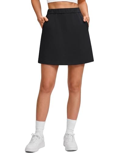 G4Free Skirts for Women A Line Elastic Waisted Modal Soft Comfy Casual Lounge Work Stretchy Skirt with 2 Pockets(Black,XS) - Image 1