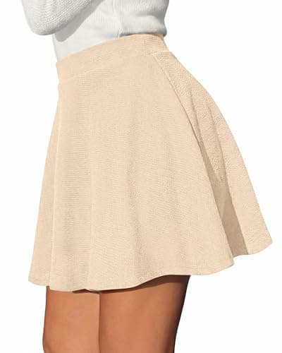BTFBM Mini Skirts for Women Trendy Flared Basic Versatile Skorts Skater Tennis Fall Skirt with Shorts Underneath 2026(Apricot, Medium) - Thumbnail 3